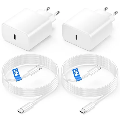 Bamkey 45W Cargador Carga Rapida, 2Pack USB C Cargador Rapido con 2M Cable para Samsung Galaxy S26/S25/S24/S23/S23+/S23 Ultra/S22/S21/S20/Note20/A73/A53/S10, Tipo C Cargado Cabezal