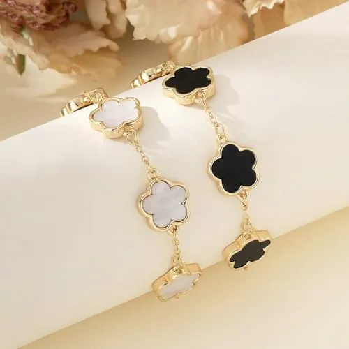 2 pulseras de la suerte para mujer, Adjustable, Oro, Circonita cúbica