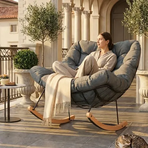 FLEXISPOT Silla Mecedora XL, 159 kg, Cojín y Reposacabezas, Balanceo Suave