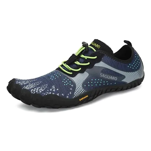 SAGUARO Barefoot Hombre Mujer Zapatillas de Trail Running Ligeras Cómodas Minimalistas Zapatos Descalzos, Hm Azul 42