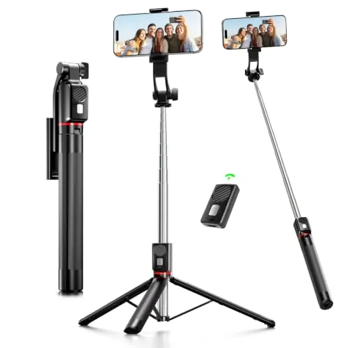 Palo Selfie y Trípode para Móvi 170cm Tripe Telemovel Portátil | con Mando a Distancia, Compatible con iPhone/Android