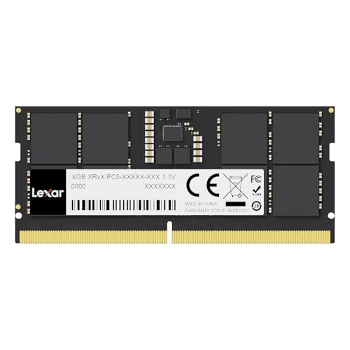 Lexar SODIMM RAM DDR5 24GB 5600 MHz Memoria RAM, 262-Pin SODIMM, DRAM SO-DIMM DDR5 para Computadora Portátil/Ordenador Portátil/Mini-PC Intel NUC Todo en uno, 1.1V, CL46-45-45-90