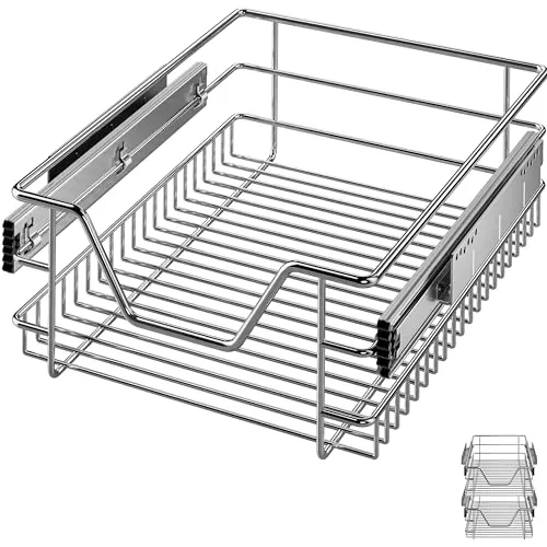 CASARIA 2x Cajón Telescópico Armario Cocina 40cm Extraíble Carga 20Kg