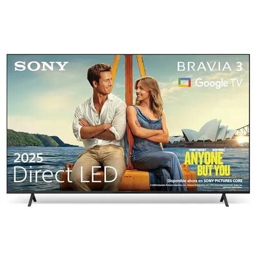 Sony BRAVIA 3, Direct LED TV 55 Pulgadas, Altavoz X-Balanced, Dolby Vision/Atmos, Google TV 2025, Apple AirPlay 2, Eco Dashboard 2, Menú del Juego 2, Smart TV, K55S32, 55", Negro