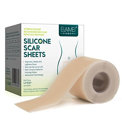 Parche de Silicona para Cicatrices 4 cm x 300 cm, Láminas de Silicona Recortables y Reutilizables, Impermeables y Transpirables, Flexibles para el Cuidado Diario de la Piel