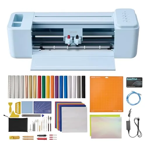 VEVOR Plotter de Corte de Vinilo de 305 mm con Materiales, Kit de Herramientas, Control por Botones, Máquina Cortadora Multifuncional Compatible con Mac Windows Android iOS para Vinilo Papel Bricolaje