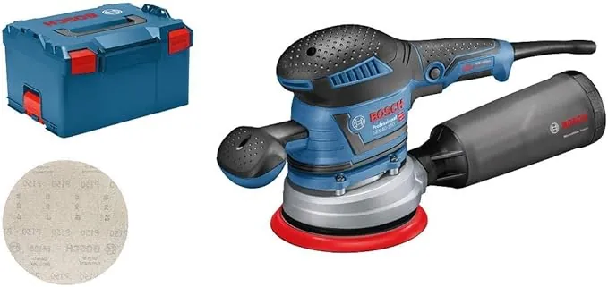 Bosch Professional lijadora excéntrica GEX 40-150 (incl. bolsa para polvo, ⌀ del plato de lijado 150 mm, hoja de lijado de malla M480, llave hexagonal, L-BOXX)