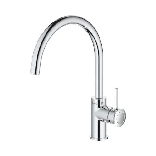 GROHE Start Classic Quickfix, Grifo de cocina (caño alto, forma en C, menor consumo de agua, sistema de instalación rápida), cromo, 31553001