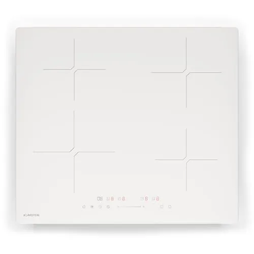 Klarstein PowerGlide Placa Inducción – 4 Zonas Con Refuerzo, 7800 W, Mando Deslizante, Temporizador Y Bloqueo Infantil, Indicador De Calor Residual, Diseño Elegante De 60 cm