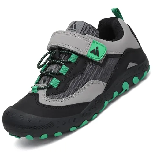 Mishansha Zapatillas de Senderismo Trekking Niño Niña, Flexible Negro 32