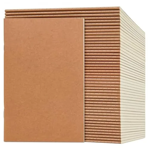 VEESUN 50 Pack Cuadernos A5 Páginas: Blancas Libretas de Notas de Papel Kraft para Escritura, Dibujo Diario Bloc de Notas Escolar Regalo para Niños Estudiantes Jóvenes Adultos