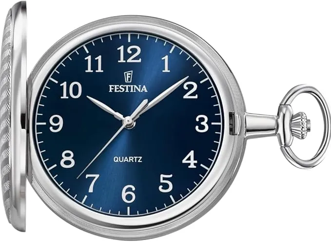 Festina Reloj de Bolsillo Hombre con Cadena - Acero Inoxidable 316l - Movimiento de Cuarzo - Clásico, Vintage y Elegante F2021/2