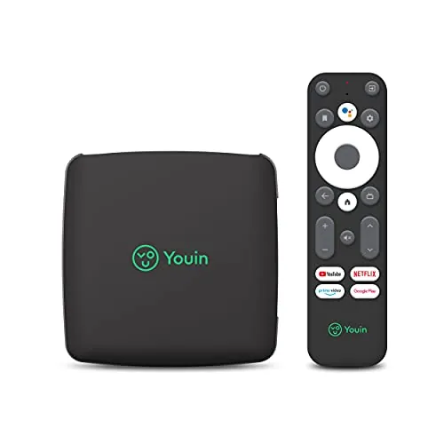 Youin You-Box EN1040K - TV box Android 4K UHD - Asistente de Google y Chromecast integrado - Producto Exclusivo Amazon, negro