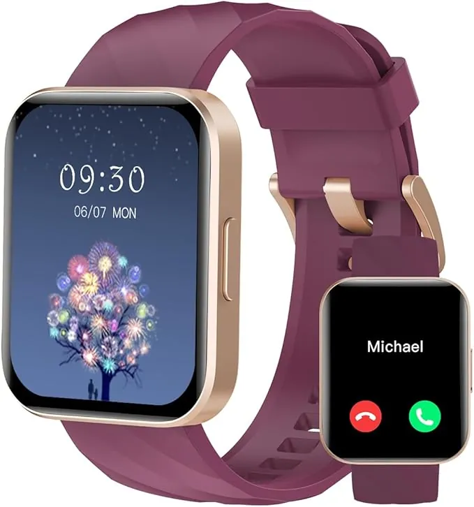 RUIMEN Reloj Inteligente Mujer Hombre con Llamada,1,85" Smartwatch con Pulsómetro,Podómetro,Oxímetro,Monitor Sueño,Esfera de Reloj Personalizada,Impermeable IP68 Pulsera de Actividad para iOS Android