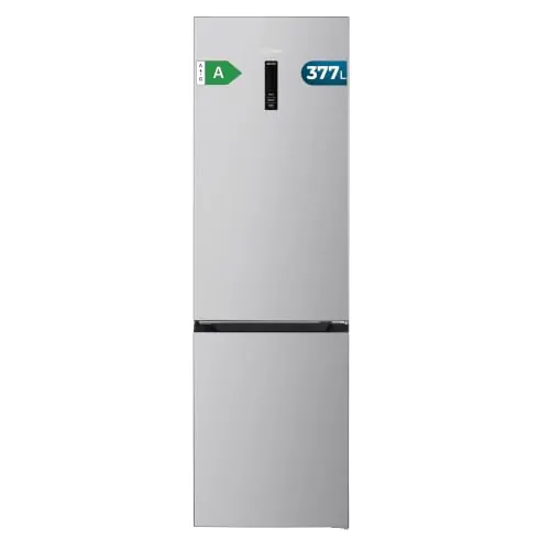Cecotec Frigorífico Bolero CoolMarket Combi 377 Inox A. 377 Litros, Altura 200 cm, Ancho 59,5 cm, Clase A de Eficiencia, Sistema CoolMatrix, Dos Cajones con Control de Humedad, Congelación Rápida
