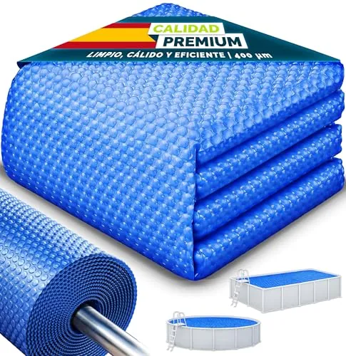 tillvex® Lona Solar para Piscina de 400 µm, Rectangular, 300 x 200 cm, lámina Solar térmica, se Puede Cortar, Cubierta Solar, Cubierta Solar para Piscina para Calentar el Agua
