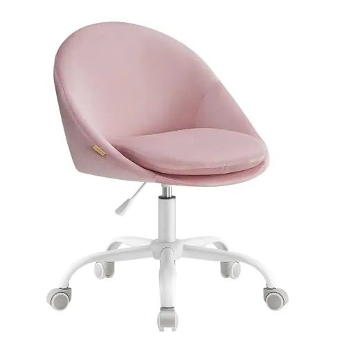 SONGMICS Silla de Oficina en Casa, Altura Ajustable, Acolchada con Espuma