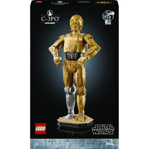 LEGO Star Wars C-3PO 75398 | Set para adultos, figura de droide, placa informativa y minifigura, base de exposición, regalo de cumpleaños, 1138 piezas