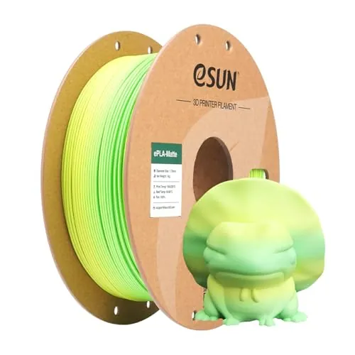 eSUN Filamento PLA Arco Iris Mate 1.75mm, Filamento PLA Multicolor Mate, Carrete de 1KG (2.2 LBS) Filamento Cambia Gradiente para Impresoras 3D,Campo de Arroz