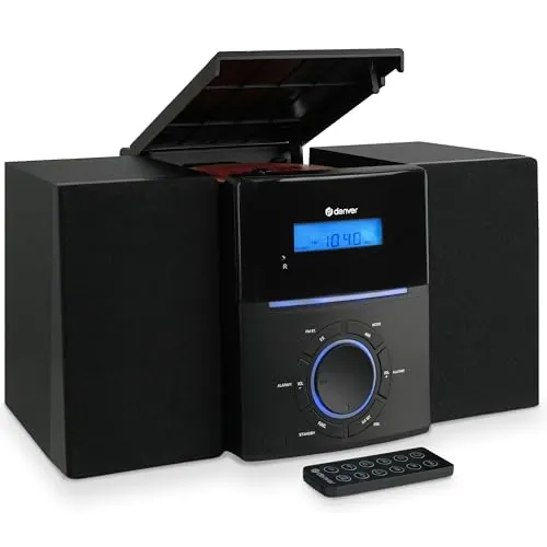 Denver MCA-240 Equipo de Musica con CD | Minicadena HiFi Alta Fidelidad | Mini Cadena Musical Completa | Microcadena de Musica para Casa | Reproductor CD Radio