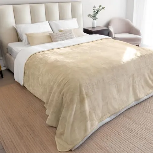 Dreamzie - Manta Impermeable Perro y Gato Suave - 152x203 cm - Beige