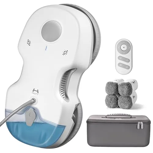 HUTT S7 Robot Limpiacristales 6500Pa, Robot Limpiador de Ventanas con Pulverización Automática, Sistema Dual Drive Flotante 3D, Navegación Inteligente y Protección Múltiple