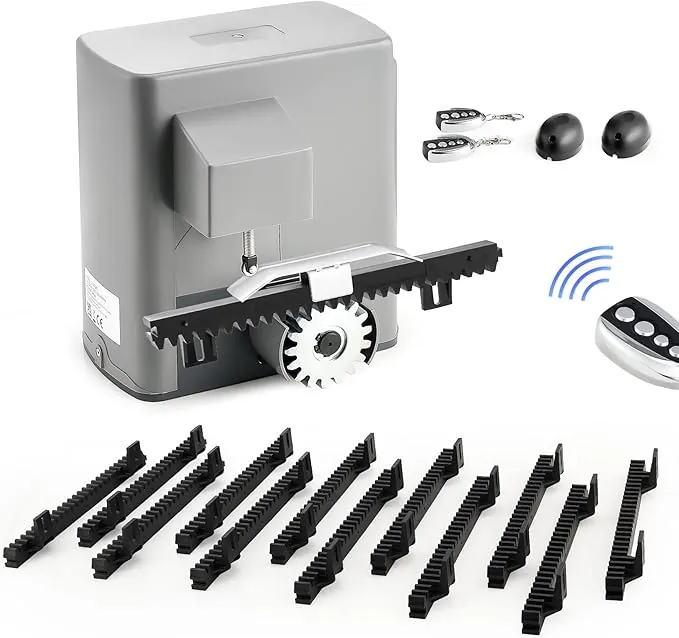 CO-Z 600KG Motor Puerta Corredera con 4M Cremallera de Nailon, 2 Control Remoto y Sensores Infrarrojos 280W Motor para Puerta Corredera para Puerta de Jardín, Garaje