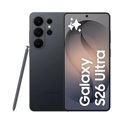 Samsung Galaxy S26 Ultra, 512GB, Smartphone con Galaxy AI, Cámara 200MP, 12GB RAM, Batería 5000mAh, Garantía del Fabricante 3 Años+1 Año Extra, Color Negro (Versión Española)