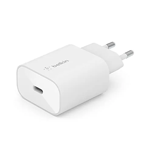 Belkin BoostCharge cargador de pared de 25 W con PPS, cargador USB C, USB-C Power Delivery, carga rápida para iPhone 16, 15, teléfonos de Samsung Galaxy, Galaxy Tab, Note, iPad y Pixel entre otros