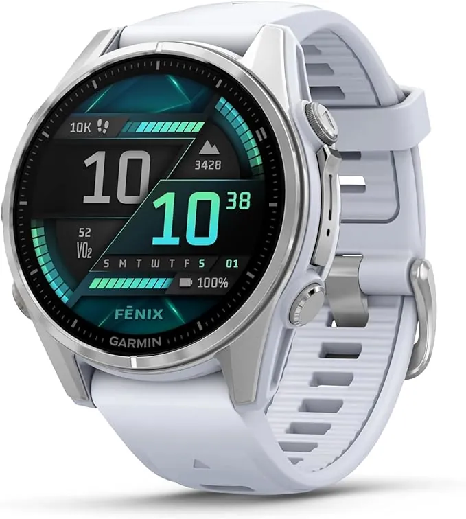 Garmin fēnix ​​8-43mm - Reloj de Alto Rendimiento GPS Multideporte con Pantalla táctil AMOLED, Linterna LED, Altavoz y micrófono Integrados, Mapas y hasta 10 días de autonomía, Blanco