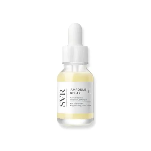 SVR – Ampolla Relajante – Sérum Nocturno Regenerador Anti-Fatiga – Alisa las arrugas, reduce ojeras e hinchazón – Para piel sensible – GABA 0,3%, Postbiótico – 15 ml