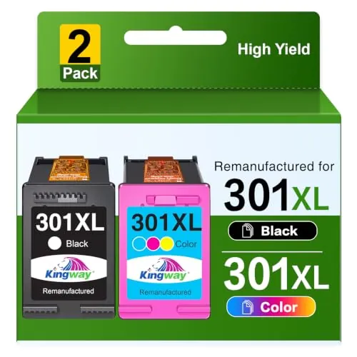 301XL Cartuchos de Tinta Compatible para Tinta HP 301 XL Negro y Color para HP Envy 4500 4504 5530 5534 DeskJet 2540 1010 1514 1510 2544 2549 OfficeJet 2620 2622 4630(2-Pack)