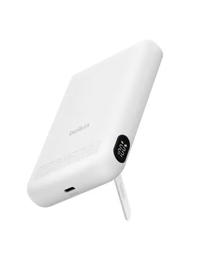 Belkin BoostCharge Batería Externa Magnética 10000 mAh con Soporte - Blanco