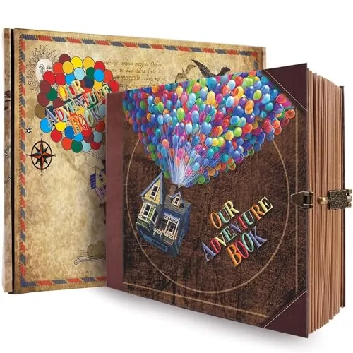 Our Adventure Book album scrapbooking, Estilo Retro, album fotos para pegar y escribir, álbum de Fotos de Viaje de Bricolaje/Libro de Bodas de Aniversario,Regalos de San Valentín, 8.9 * 7.7Inch