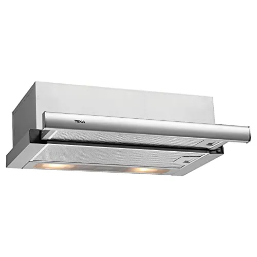 TEKA Campana Extractora Telescópica de 60 cm, Doble Turbina, 2 Velocidades, Acero Inoxidable, Instalación Recirculación, Modelo TL 6310