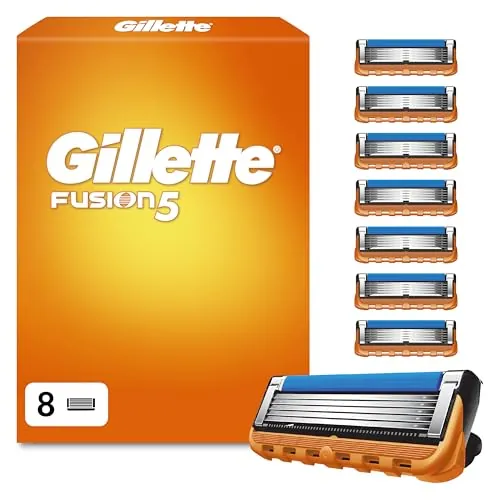 Gillette Fusion 5 Cuchillas de Afeitar Hombre, Paquete de 8 Cuchillas de Recambio (el embalaje puede variar)