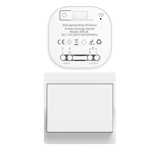 Cerhot 220v interruptores inalambricos autoalimentado cinetico interruptor sin cable sin bateria rf interruptor remoto pulsador inalambrico conmutador luz inalambrico para iluminacion del hogar