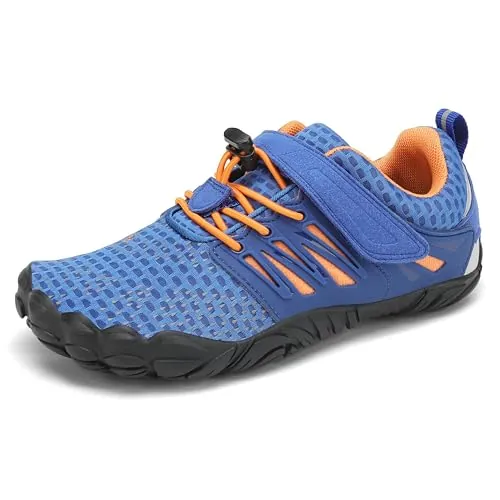 SAGUARO Niños Niño Niña Zapatillas Barefoot Zapatos Minimalistas Transpirables Calzado Barefoot Antideslizante Zapatillas de Trail Running Azul Nuevo,Gr.30