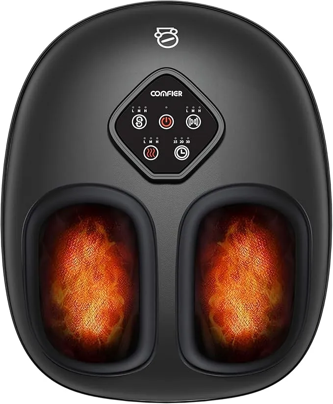 COMFIER masajeador de pies, Shiatsu masaje de pies con función amasamiento, rodadura y compresión, regalos para hombres mujeres