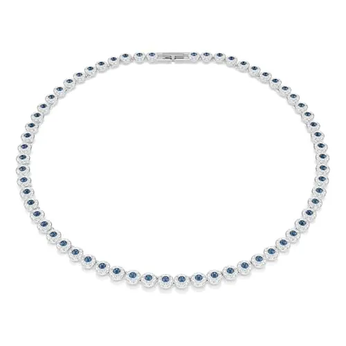 Swarovski Collar Una Angelic, Talla redonda, Azul, Baño de rodio