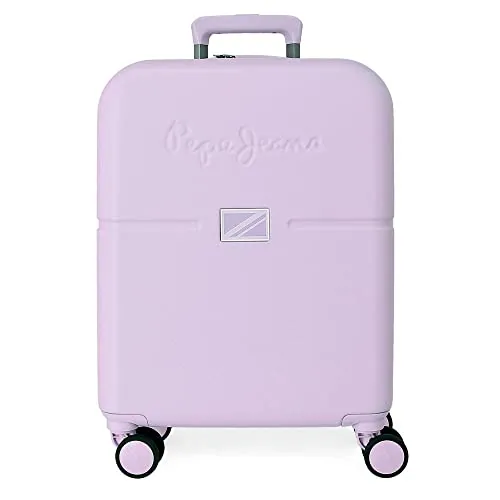 Pepe Jeans Accent Maleta de cabina, Morado, Rígida, 4 Ruedas dobles