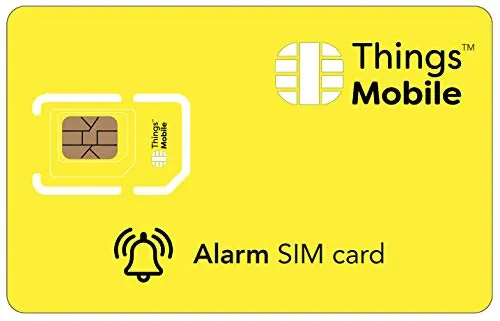 Tarjeta SIM para Alarma y ANTIRROBO - Things Mobile - Cobertura Global, Red multioperador GSM/2G/3G/4G, sin costes fijos, sin vencimiento. 10€ de crédito Incluido