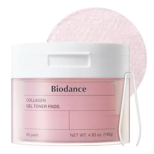 Biodance Collagen Real Gel Toner Pads - Discos Tónicos para Elasticidad y Poros - Almohadillas Suaves con Colágeno Hidrolizado - Cosmética Coreana - 60 Unidades (140g)