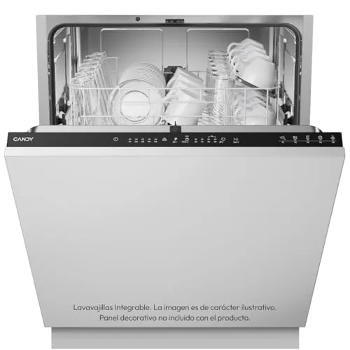 Candy Rapidò CIP 3D9E0B Lavavajillas Integrable 60CM, 13 Servicios, 5 Programas, Inicio Diferido, Indicador Sal y Abrillantador, 49DB, Panel de Integración No Incluido
