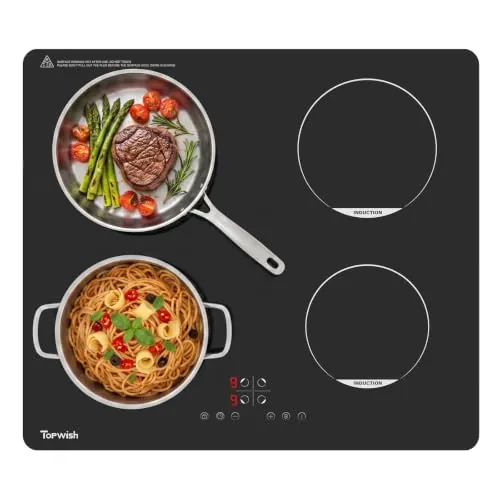 Topwish placas de induccion, placa induccion 4 fuegos, 7200W, 60cm