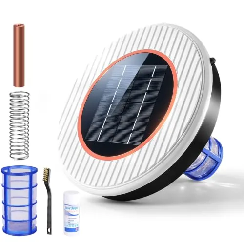 Ionizador Solar para Piscina Purificador de Ionización de Cobre hasta 35,000 Galones IP68 Impermeable Depuradora Piscina Solar Flotante para Piscinas sobre el Suelo, Spas y Jacuzzis