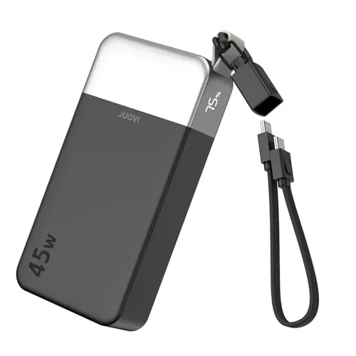 JUOVI Batería Externa Carga Rápida, 45W Power Bank 20000mAh con USB-C Cable