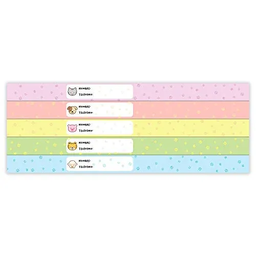 Pulsera Identificativa Para Niños Personalizable. Resistente al Agua. 5 Unidades. (Animals)