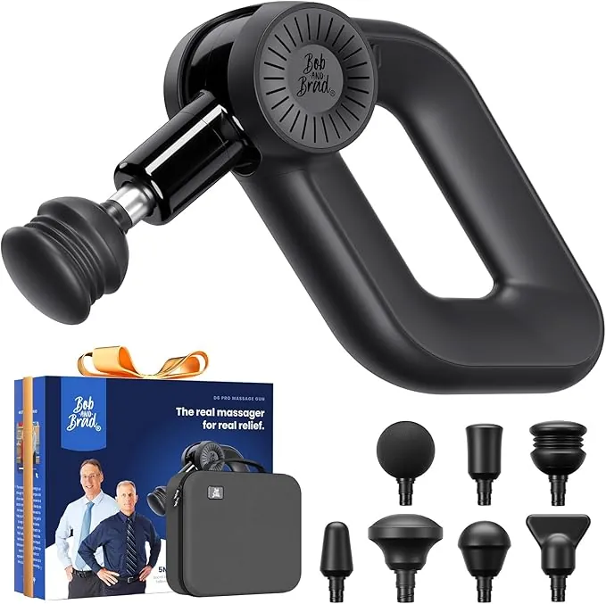 Bob and Brad D6 Pro Pistola de Masaje Muscular con 16mm Amplitud – Masajeador Muscular Massage Gun Profundo con Pantalla OLED, 7 Cabezales y Carga Rápida, Masajeador Espalda, Regalo Ideal para Atletas