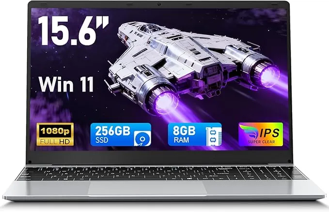 FUNYET 2026 Ordenador Portátil 15.6 Pulgadas Win 11 Portátil 8GB RAM 256GB SSD TF 1TB FHD 1920×1080 Celeron N4000 hasta 3,4 GHz Laptop Soporte 2.4G+5G WiFi BT 5.0 USB 3.0 HDMI Mini Puerto Multimedia